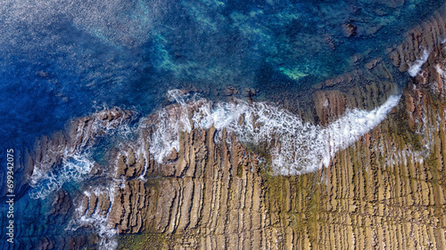 Foto Devils washboard rock formation Aoshima Miyazaki Japan