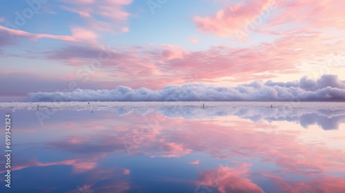 Serene Pink Cloudscape Reflection