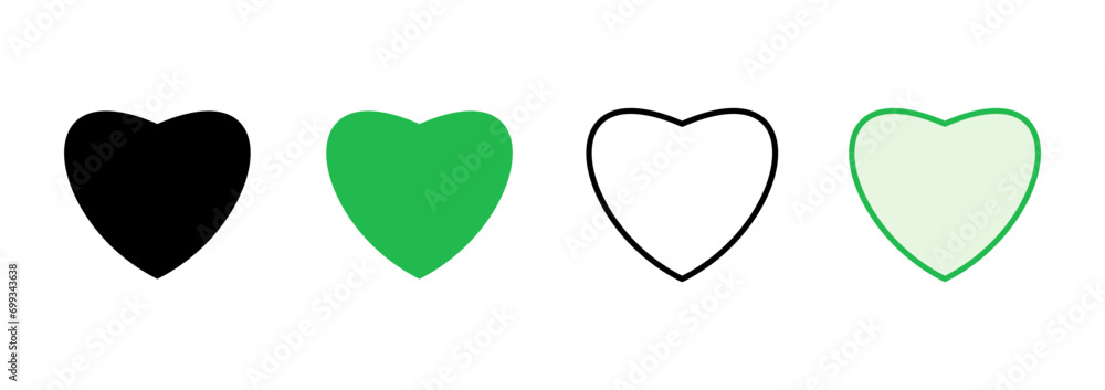 Love icon set. Heart icon vector. Like icon vector. Love icon set. Heart icon vector. Like icon vector.