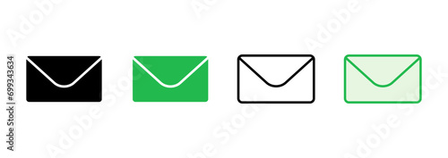 Mail icon set. email icon vector. E-mail icon. Envelope illustration