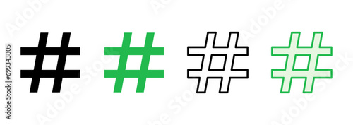 Hashtag icon set. hashtag symbol