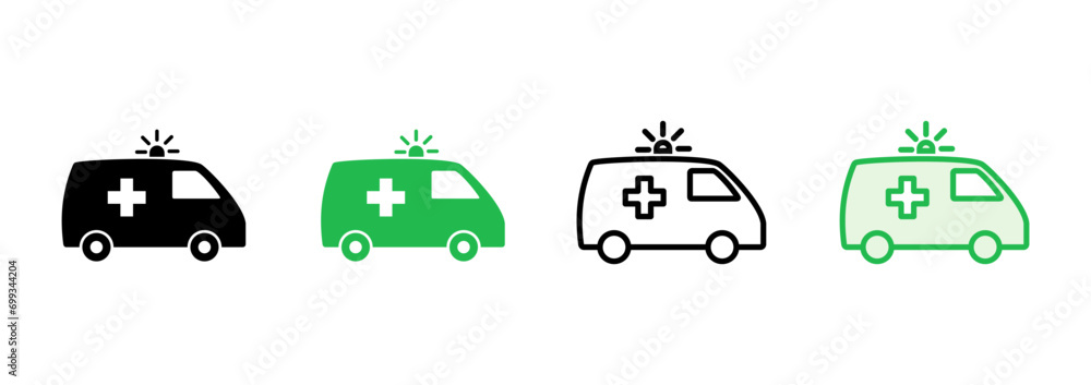 Ambulance icon set. ambulance truck icon vector. ambulance car Ambulance icon set. ambulance truck icon vector. ambulance car