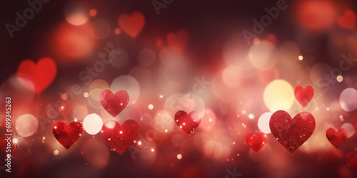 Red hearts background, valentine day greeting card