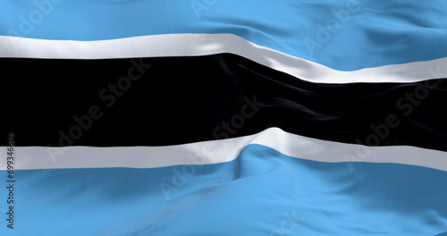 Close-up of Botswana national flag waving photo