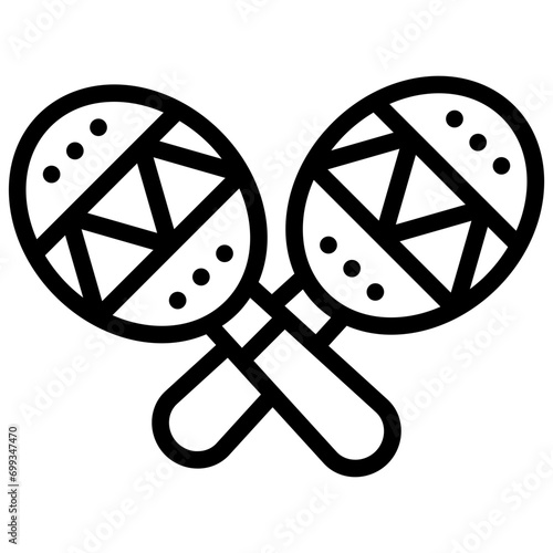 maracas icon illustration design with outline
