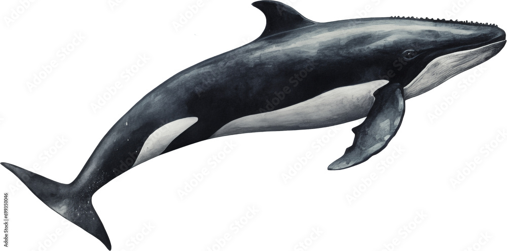 Obraz premium Aquatic Adventure - Whale illustration