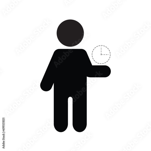 vector illustrated of a stick man with no time isolated on white background, time management concept