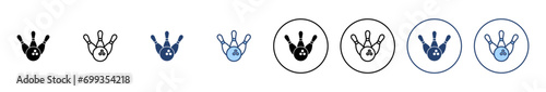 Bowling icon vector. bowling ball and pin sign and symbol.