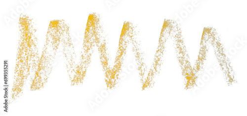 yellow pencil strokes isolated on transparent background