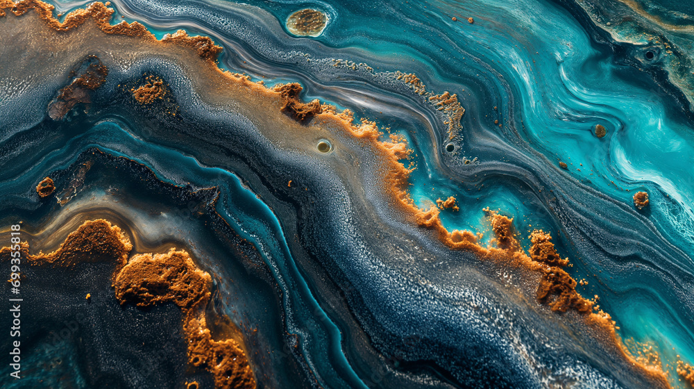 art blue and gold background. Generative AI art blue and gold background. Generative AI