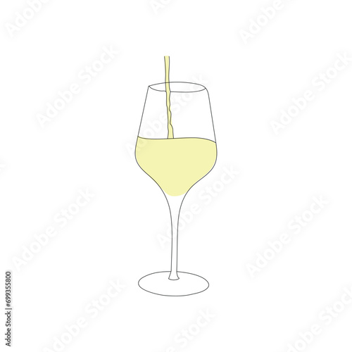 glass one line art, continuous drawing. Vector illustration isolated on white background
