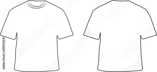 White shirt design. white t-shirt mockup, t shirt with short sleeves, t shirt template for men