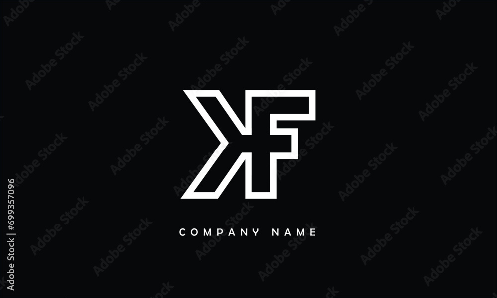 KF, FK, K, F Abstract Letters Logo Monogram KF, FK, K, F Abstract Letters Logo Monogram