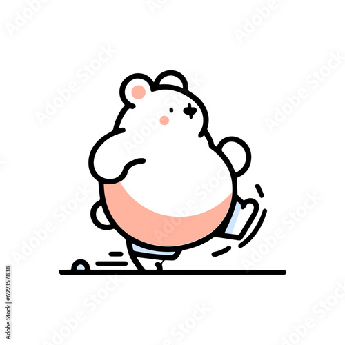 Minimal Chubby Animal Need to Exercise funny clipart of bear
