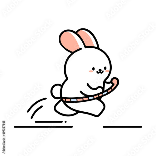 Minimal Chubby Animal Need to Exercise funny clipart of rabbit