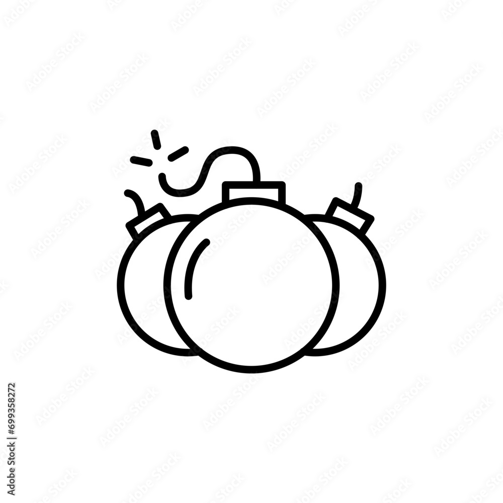Fototapeta premium Bomb outline icons, pirates minimalist vector illustration ,simple transparent graphic element .Isolated on white background