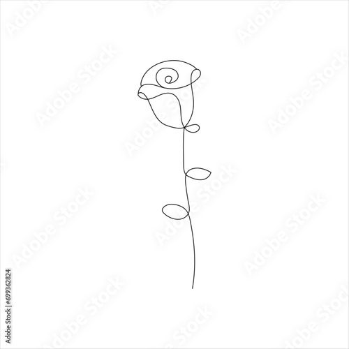 Photography Rose one continuous line drawing