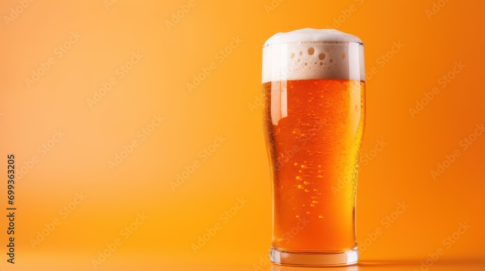 Glass of foamy beer isolated on white background Glass of foamy beer isolated on white background
