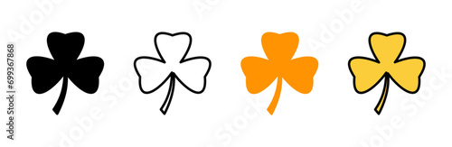 Clover icon set vector. clover sign and symbol. four leaf clover icon.