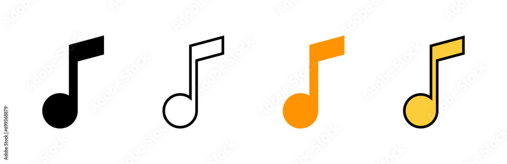 Music icon set vector. note music sign and symbol Music icon set vector. note music sign and symbol
