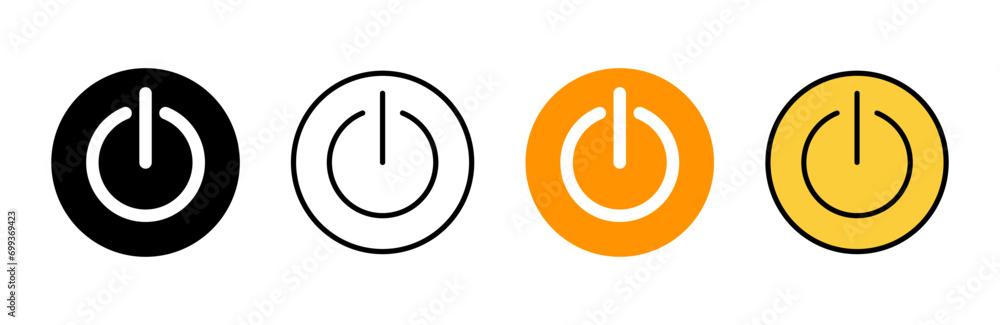 Power icon set vector. Power Switch sign and symbol. Electric power Power icon set vector. Power Switch sign and symbol. Electric power