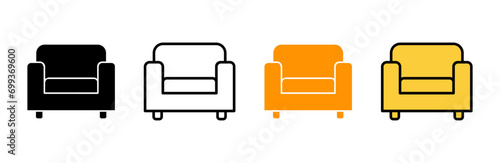 Sofa icon set vector. sofa sign and symbol. furniture icon