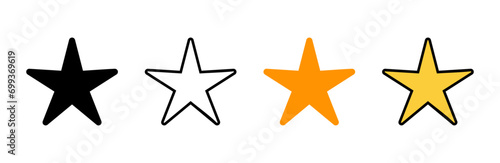 Star Icon set vector. rating sign and symbol. favourite star icon