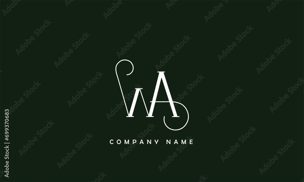 WA, AW, W, A Abstract Letters Logo Monogram WA, AW, W, A Abstract Letters Logo Monogram