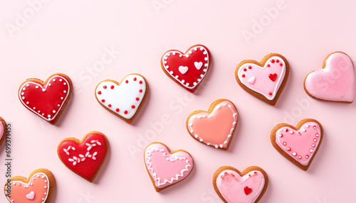 Heart shaped cookie decoration symbolizes love and sweetness generated by AI