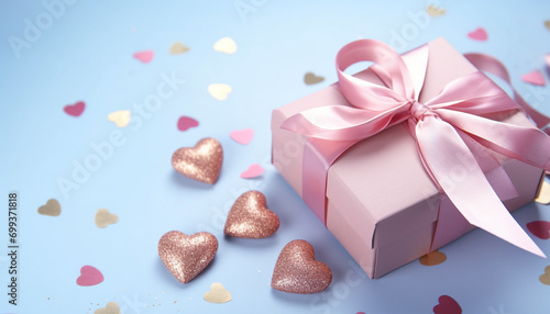 Love and celebration in a heart shaped gift box generated by AI