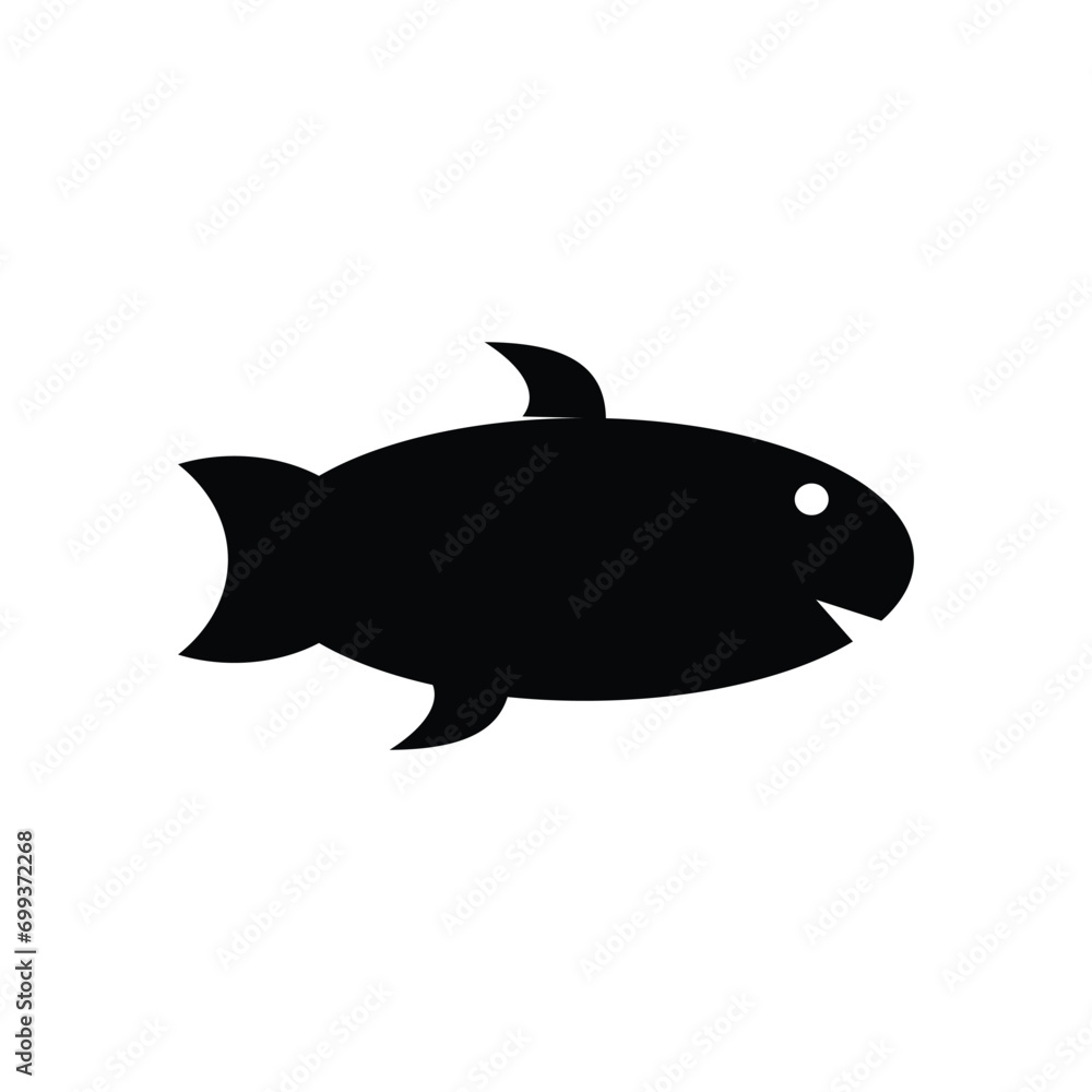 Fish icon isolated on white background. Vector illustration. Eps 10. silhouette design elements with a nature theme. Vector icon symbol in black and white Fish icon isolated on white background. Vector illustration. Eps 10. silhouette design elements with a nature theme. Vector icon symbol in black and white