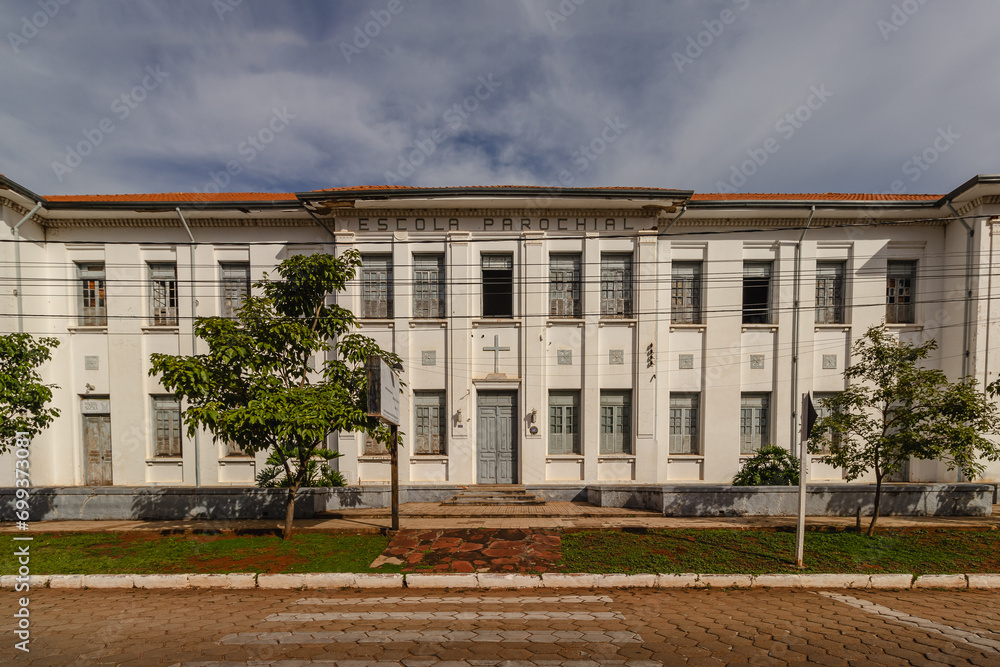 prédio histórico na cidade de Aquidauana, região do Pantanal Sul, Estado do Mato Grosso do Sul, Brasil