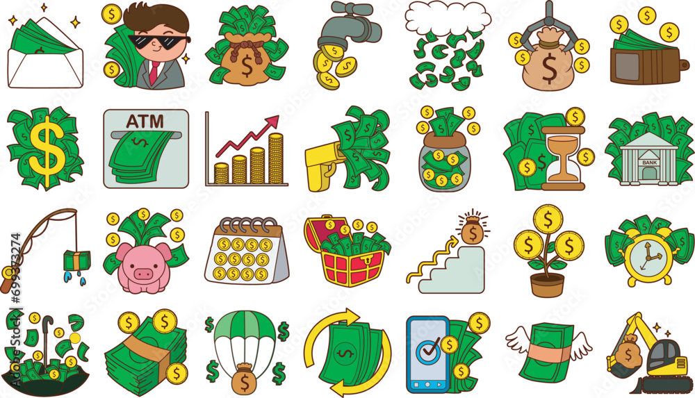 Fototapeta premium The theme of this icon set is Money