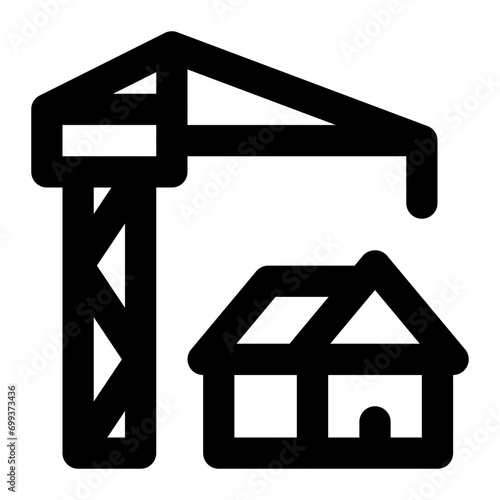 Construction icon with outline style.