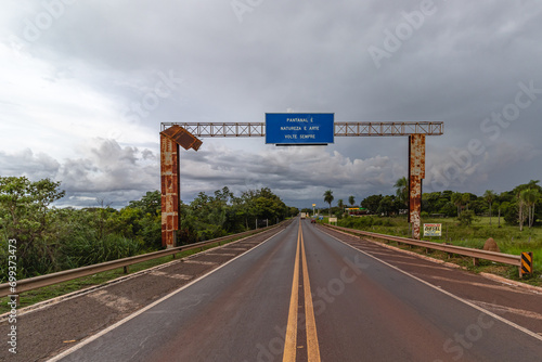 placa de informação na cidade de Corumbá, região do Pantanal Sul, Estado do Mato Grosso do Sul, Brasil photo