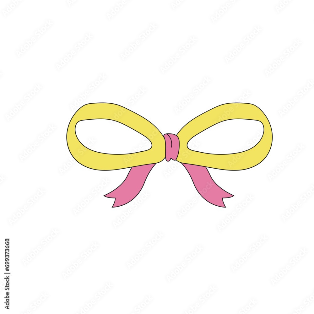 Fototapeta premium Flat cute ribbon illustration. Ribbon for decoration. Vector illustration.