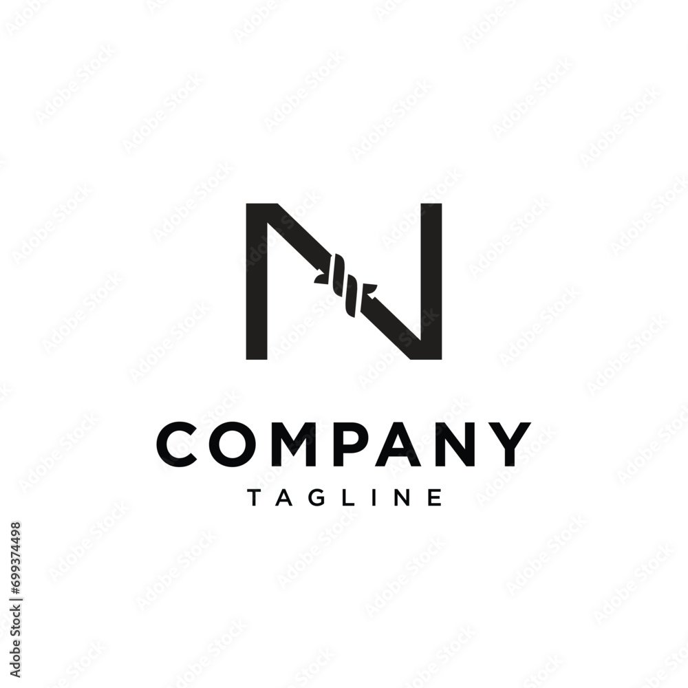 Fototapeta premium Letter N Fence Thorns Logo icon vector template.eps