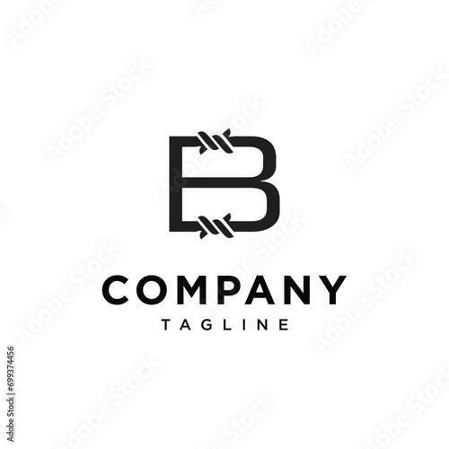 Letter B Fence Thorns Logo icon vector template.eps