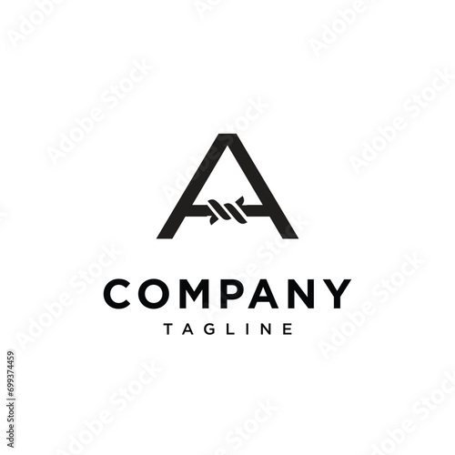 Letter A Fence Thorns Logo icon vector template.eps
