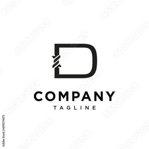 Letter D Fence Thorns Logo icon vector template.eps