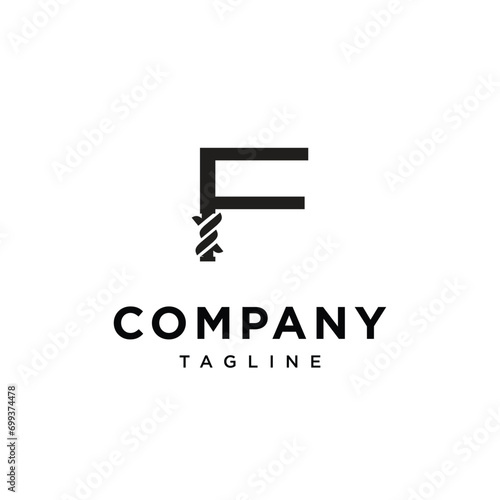 Letter F Fence Thorns Logo icon vector template.eps