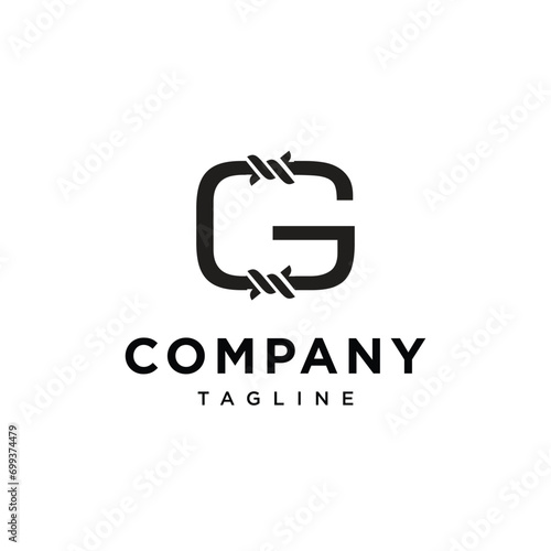 Letter G Fence Thorns Logo icon vector template.eps