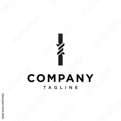 Letter I Fence Thorns Logo icon vector template.eps