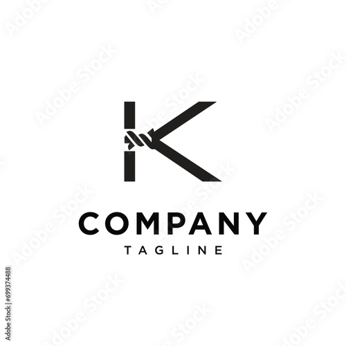 Letter K Fence Thorns Logo icon vector template.eps