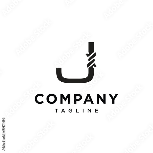 Letter J Fence Thorns Logo icon vector template.eps