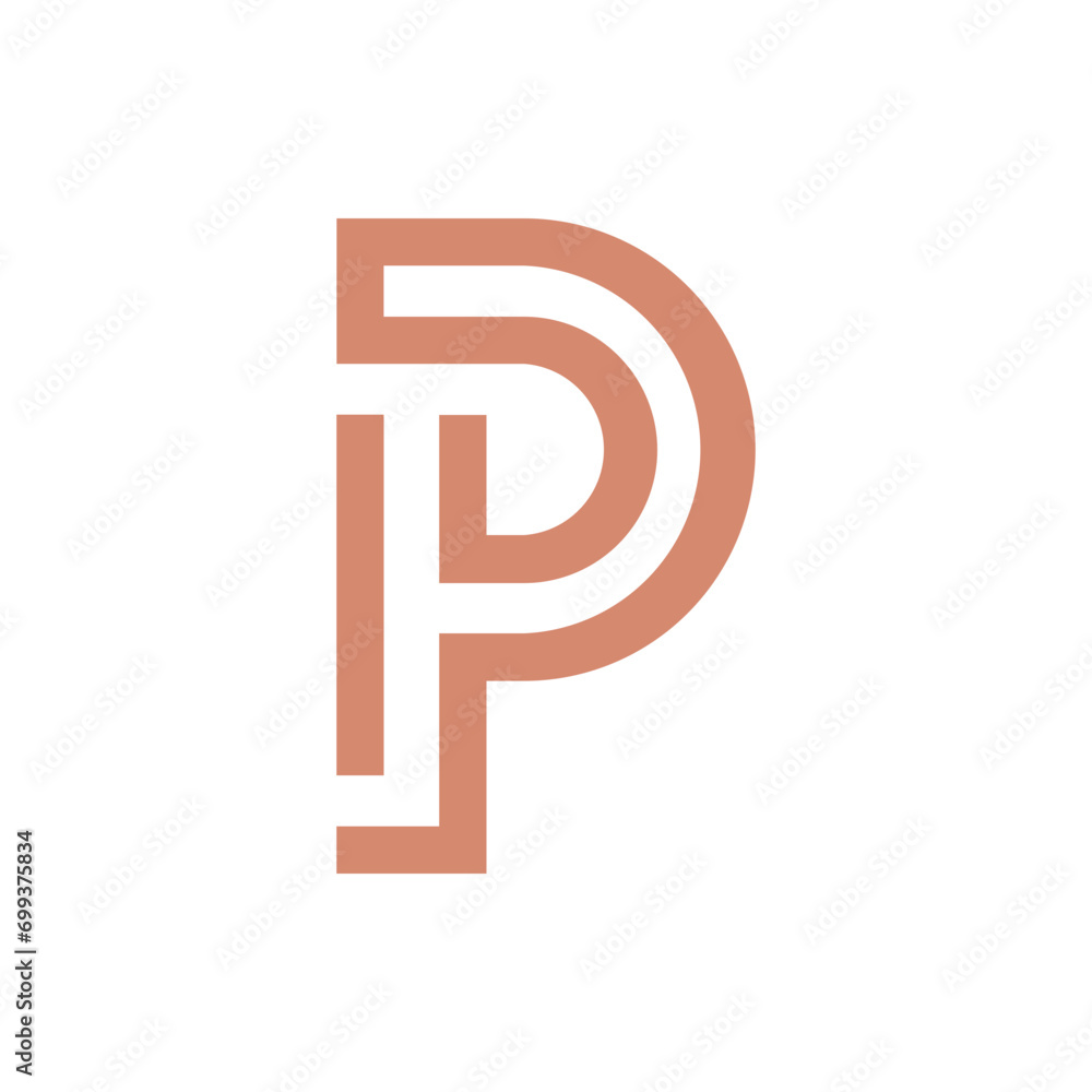 Fototapeta premium Monogram P design vector logo. Monogram initial letter mark P logo design. Monogram design vector logo. Monogram initial letter mark P logo design. Simple P monogram. Monogram P design logo