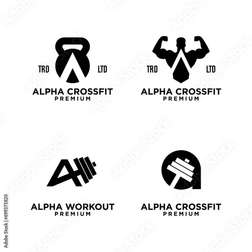 Wallpaper Mural Gym Fitness letter A logo icon design Torontodigital.ca
