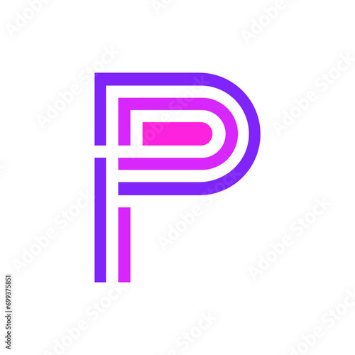 Monogram P design vector logo. Monogram initial letter mark P logo design. Monogram design vector logo. Monogram initial letter mark P logo design. Simple P monogram. Monogram P design logo