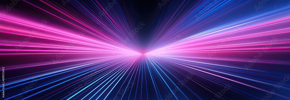 Obraz premium The background of the speed light lines and warps was created with AI.