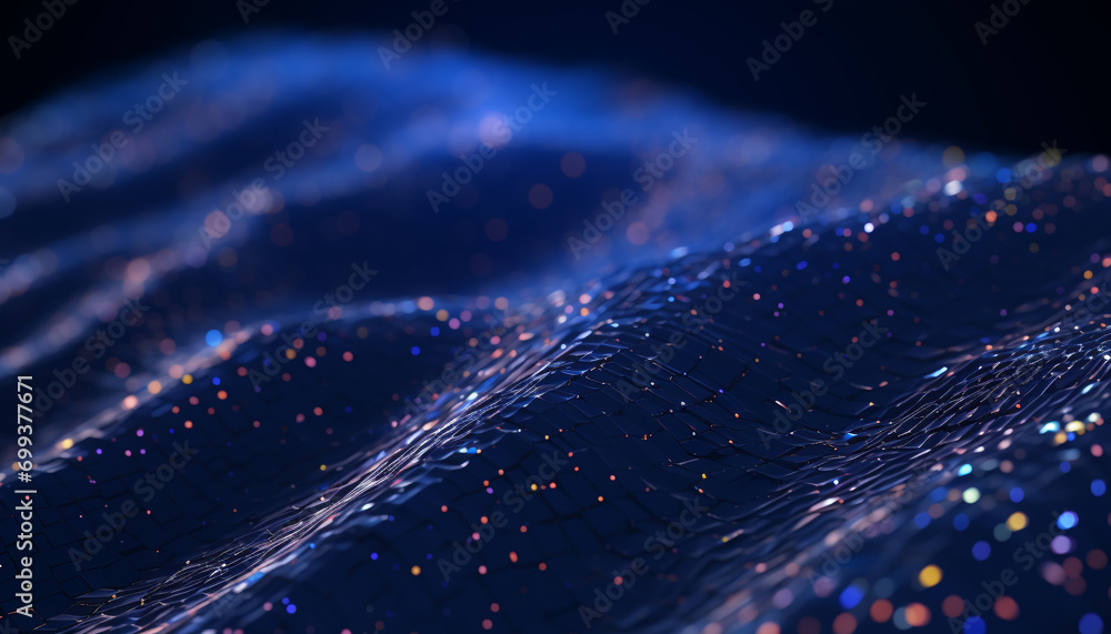 Glowing blue backdrop with vibrant colors and blurred motion generated by AI Glowing blue backdrop with vibrant colors and blurred motion generated by AI